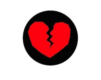 Broken Heart pinback button