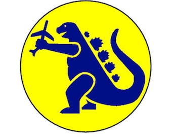 Godzilla pinback button