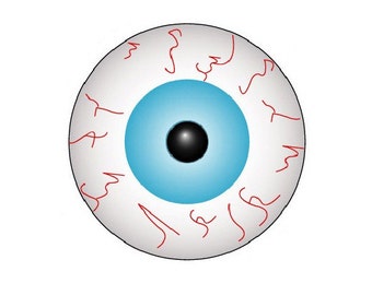 Eyeball pinback button (blue)