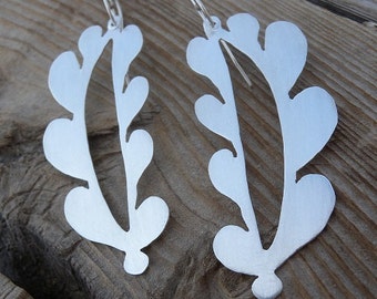 Minimalist Paisley Earrings in Sterling Silver