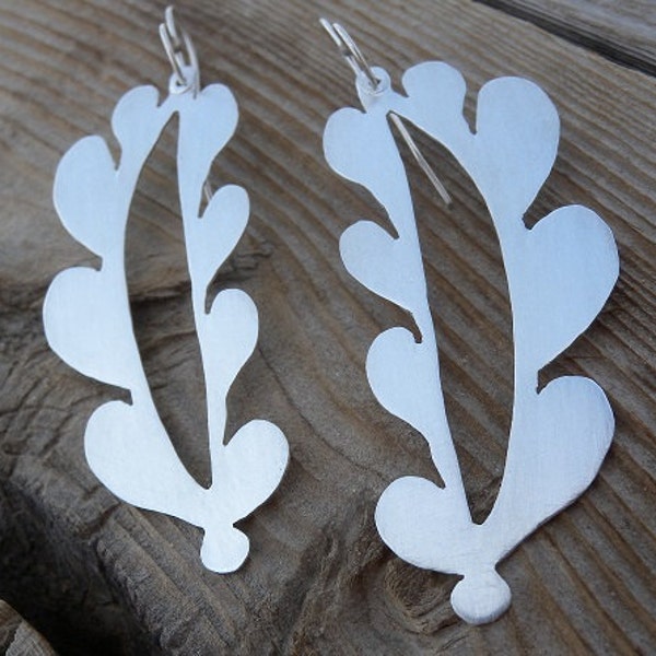 Minimalist Paisley Earrings in Sterling Silver