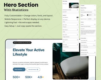 Hero Section for Shopify Stores, Multi-Purpose Shopify Templates, Shopify Sections, Shopify Themes, Shopify 2.0, Shopify Addon