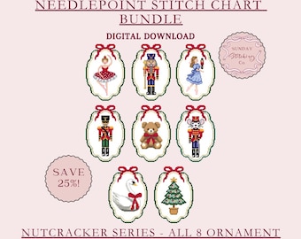 Nutcracker Series Needlepoint Chart BUNDLE (SAVE 25%)- x8 Patterns included, digital PDF download, counted Cross Stitch Charts