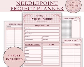 Pianificatore di progetti di ricamo - WIP digitale e monitoraggio dei progetti - Diario di ricamo in PDF