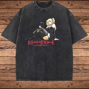 chemise anime vintage, t-shirt graphique japonais rétro délavé, t-shirt manga surdimensionné, streetwear unisexe délavé à l'acide, esthétique Otaku