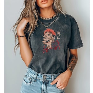 Powerful Dark Fantasy Character Shirt, Fantasy Unisex Top, Graphic Novel T-Shirt, Cool Anime Villain Apparel, Comfort Colors - Sukuna