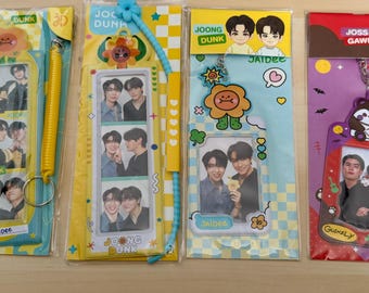 Set di carte fotografiche da collezione GMMTV, set di strisce/porta carte e portachiavi.