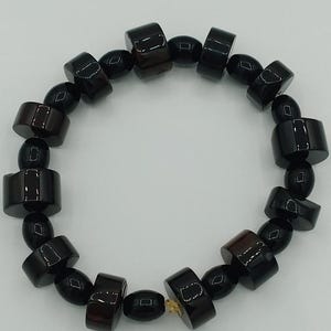 Black Agate Bracelet – Natural Stone Beaded Bracelet – Protection & Grounding Jewelry