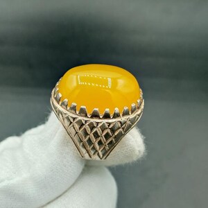 Natural Yellow Agate Ring For Men