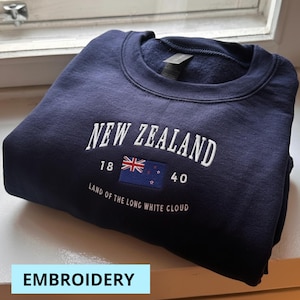 ニュージーランド スウェットシャツ、ニュージーランド 刺繍、ニュージーランド ギフト、ニュージーランド シャツ、柔らかく快適なシャツ、パーカー、Tシャツ、スウェットシャツ