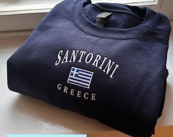 Santorini Sweatshirt, Santorini Shirt, Greece Gift, Santorini Hoodie, Greece Sweatshirt, Santorini Souvenir, Unisex Sweatshirt