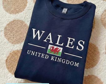 Sudadera de Gales, sudadera con capucha de Gales, camiseta de Gales, estilo galés