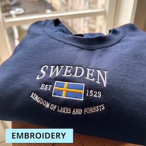 Schweden Sweatshirt, Schweden Stickerei, Schweden Geschenk, Sverige, Schweden Shirt, weiches und bequemes Shirt, skandinavischer Stil