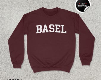 Sudadera de Basilea, camiseta de Basilea, regalo de Suiza, sudadera con capucha de Basilea, camiseta suiza, recuerdo de Basilea