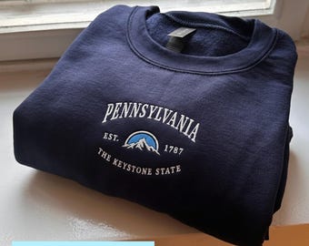 Felpa Pennsylvania, pullover girocollo East Coast, felpa con cappuccio Pennsylvania, maglietta Pennsylvania