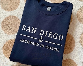 Moletom de San Diego, Lembrança de San Diego, Moletom Pulôver, Camiseta com Âncora