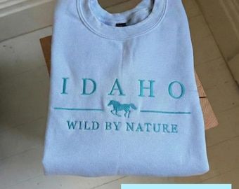 Shirt Idaho, geborduurd unisex-sweater en hoodie, Western State-cadeau