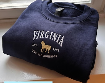 Virginia Sweatshirt, East Coast Crewneck Pullover, Virginia Hoodie, Virginia T-Shirt