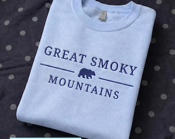 Sudadera de las Grandes Montañas Humeantes, camiseta de las Montañas Humeantes, cuello redondo del Parque Nacional