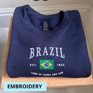 Sudadera de Brasil, bordado de Brasil, regalo de Brasil, Brasil, camiseta de Brasil, camiseta suave y cómoda, sudadera con capucha, camiseta, sudadera, América del Sur