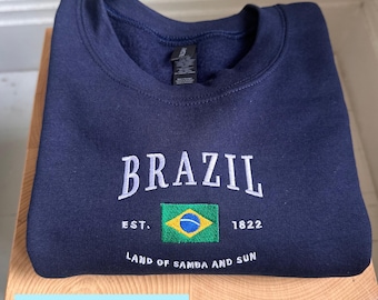 Sudadera de Brasil, bordado de Brasil, regalo de Brasil, Brasil, camiseta de Brasil, camiseta suave y cómoda, sudadera con capucha, camiseta, sudadera, América del Sur