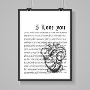 Póster «Te amo» de Fontaines, D.C. – Impresión de letra A4 en papel satinado – Arte mural de banda irlandesa