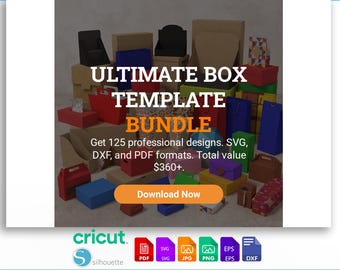 125 Box Template Bundle SVG PDF | Packaging Design Collection | Cricut Silhouette DIY Digital Download