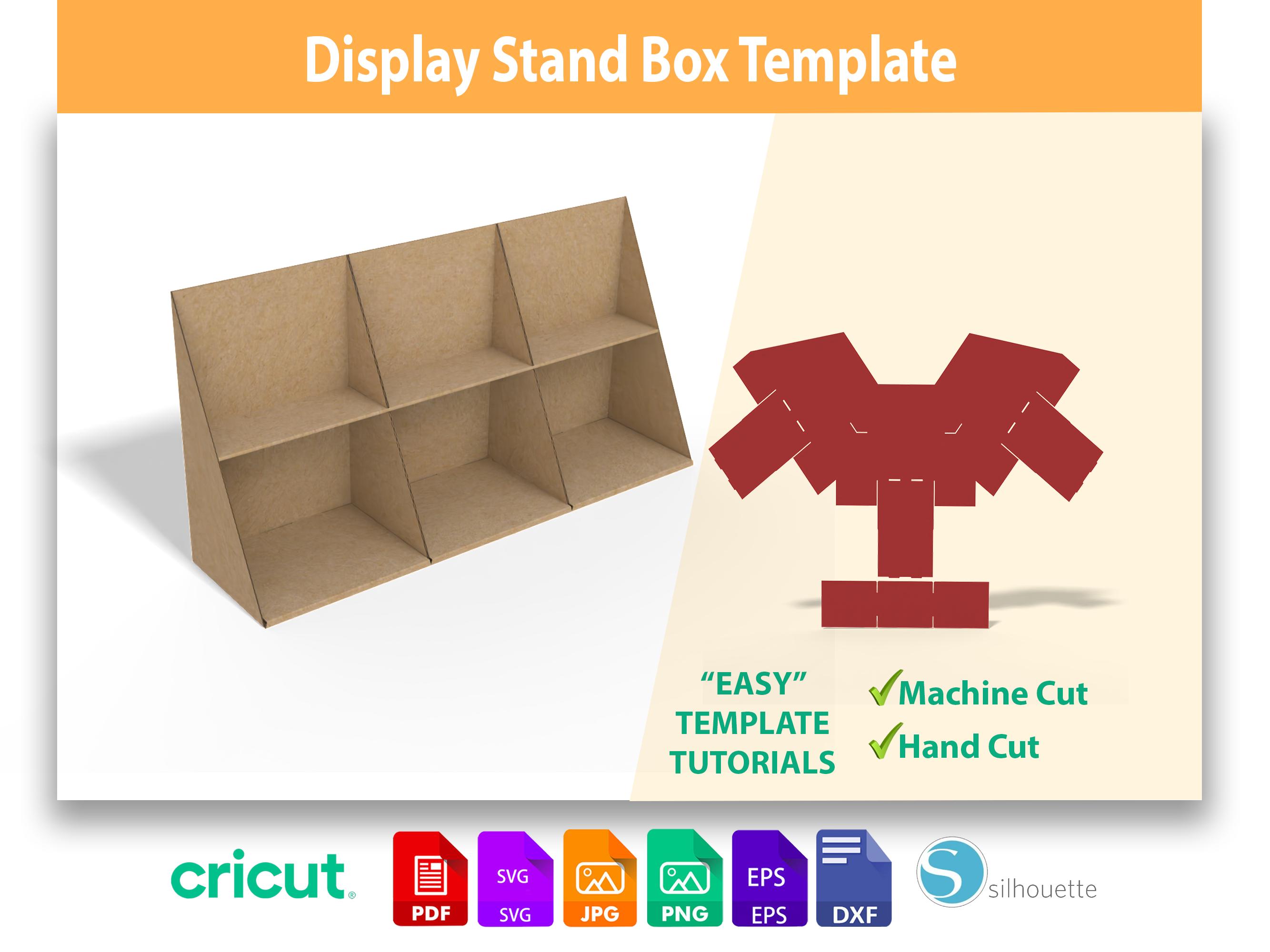 Six Compartment Display Box Template | Countertop Product Stand SVG ...