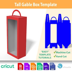 Tall Box SVG Template | Doll Box Favor for Birthday Parties | Printable Cut File