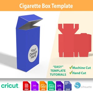 Editable Cigarette Box Template | Tobacco Box Die Cut | Tobacco Box Sleeve Template