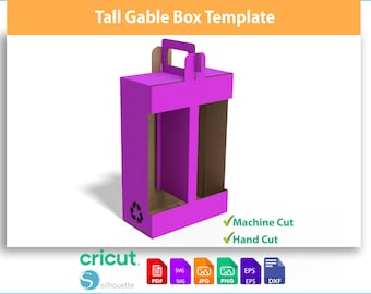 Tall Gable Box Template: Favor & Gift Box SVG (Digital Download)