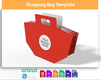 Paper Bag Template SVG | Shopping Bag Cut File | Printable Packaging PDF