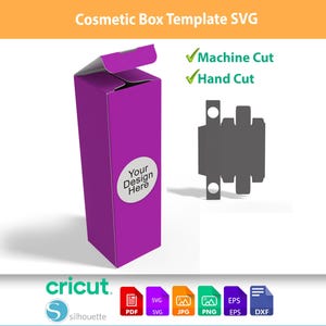 Plantilla de caja de cosméticos SVG - Troquelado de producto profesional DXF - Caja de cosméticos DIY para Cricut