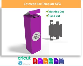 Cosmetic Box Template SVG - Professional Product Dieline DXF - DIY Cosmetic Box for Cricut
