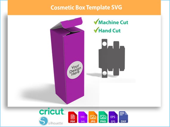 Cosmetic Box Template SVG - Professional Product Dieline DXF - DIY Cosmetic Box for Cricut
