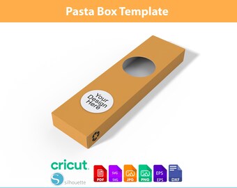 Pasta Packaging Box Template, Window Box SVG, Product Box, DXF, PDF