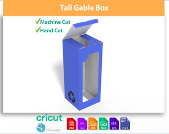 Tall Gable Gift Box Template: SVG, PDF (Digital Download)