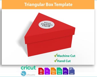 Plantilla de caja de regalo triangular - Plantilla de caja de regalo con tapa / Descarga digital