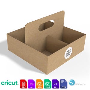 Plantilla de caja de transporte (paquete de 4) / Plantilla de soporte DIY para Cricut y Silhouette