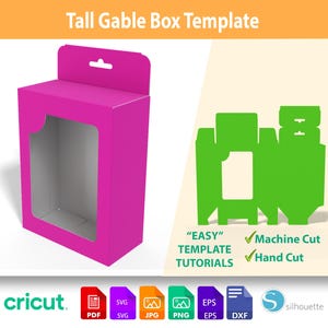 Gift Box SVG Template | Tall Gable Box for Birthday & Holiday Favors | Instant Download PDF