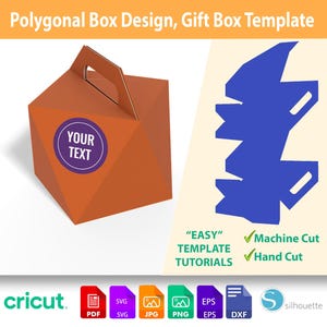 Geometric Gift Box Template: Polygonal Design (SVG, PDF)