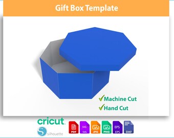 Gift Box with Lid Design - Wedding Favor Box - Gift Box Cut File Digital Download