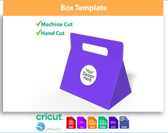 Cake Gift Box Template, Paper Bag with Handles, SVG, DXF, PDF Files