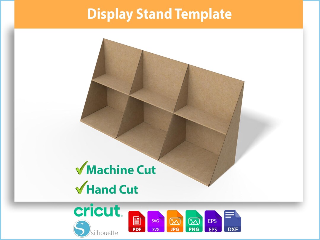 Six Compartment Display Box Template | Countertop Product Stand SVG ...