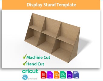 Six Compartment Display Box Template | Countertop Product Stand SVG & PDF | Retail Display File
