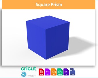 3D Square Prism Template: DIY Geometric Papercraft (PDF Download)