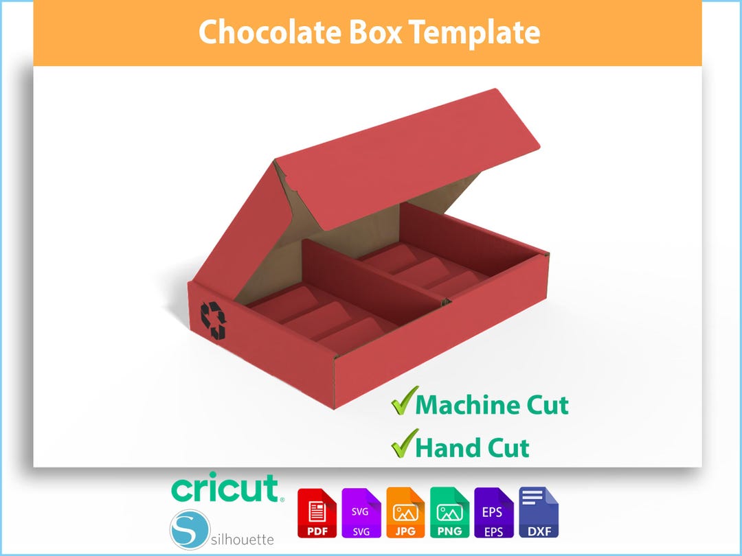 Chocolate Box Template SVG - Candy Gift Box - DIY Truffle Box Template ...