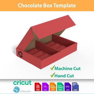 Modello per scatola di cioccolatini SVG - Scatola regalo di caramelle - Modello per scatola di tartufi fai da te - Download digitale