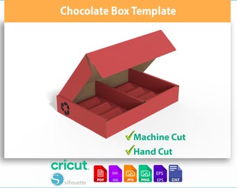 Chocolate Box Template SVG - Candy Gift Box - DIY Truffle Box Template - Digital Download