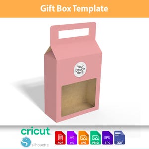 Plantilla de caja de regalo con ventana - Plantilla de caja de exhibición de productos